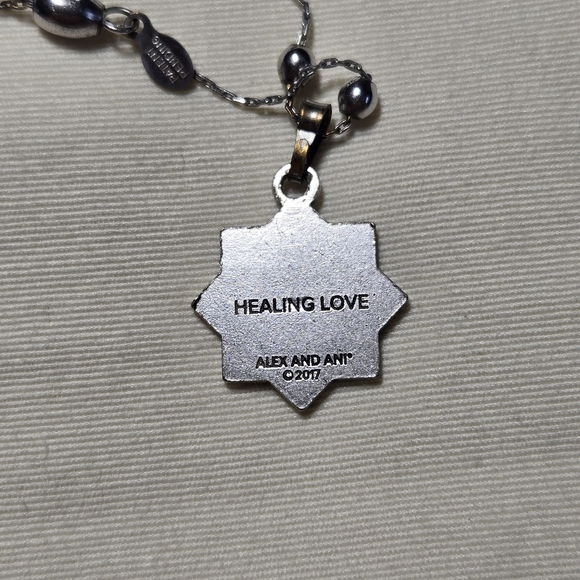 Alex and Ani Silver "Healing Love" Charm Necklace Adjustable Length - Picture 3 of 5